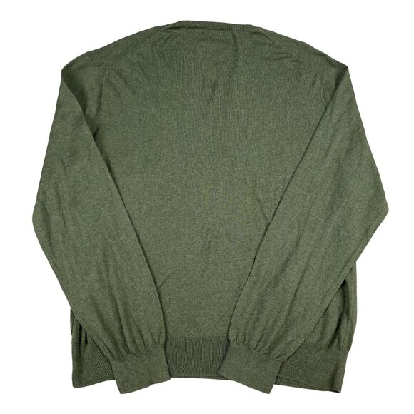 Polo Ralph Lauren Mens Forest Green 100% Pima Cotton V-Neck Sweater Sz XL - Picture 2 of 5